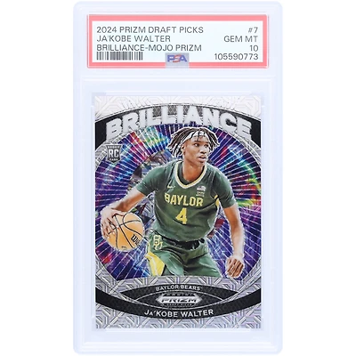 Ja'Kobe Walter Baylor Bears 2024 Panini Prizm DP Brilliance Mojo Refractor #7 #20/25 PSA Authenticated 10 Rookie Card