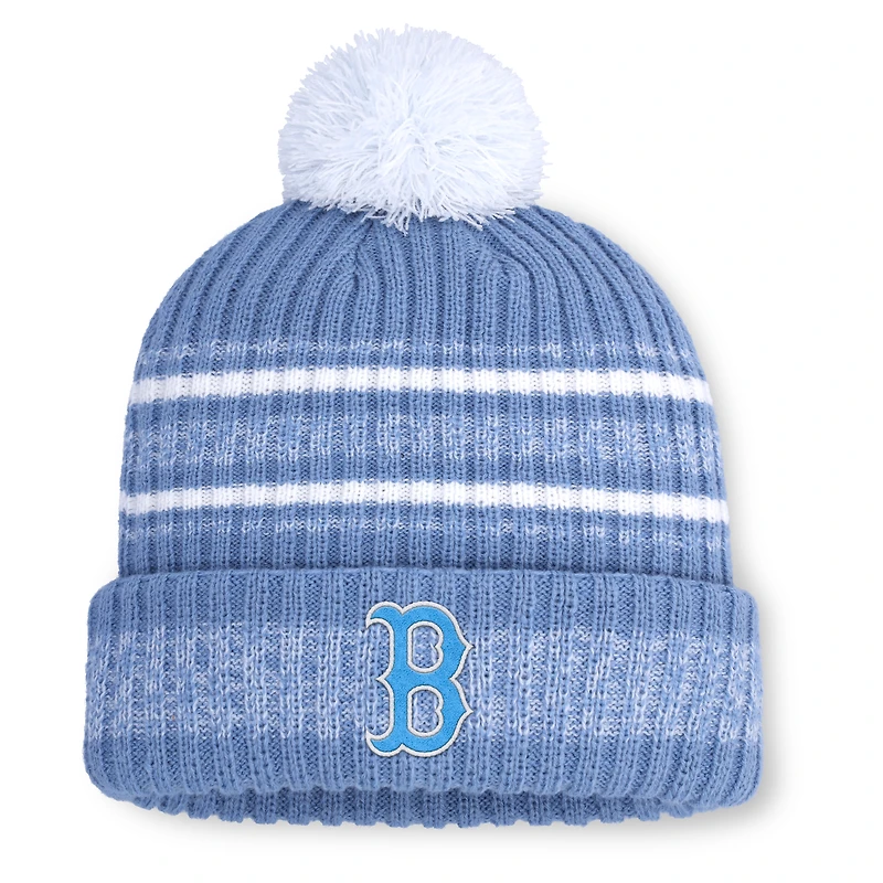 Men's Nike Light Blue Boston Red Sox Peak Cuffed Knit Hat with Pom