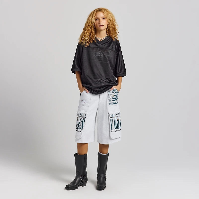 Women's Heather Gray Philadelphia Eagles Fleece Cargo Shorts