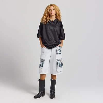 Women's Heather Gray Philadelphia Eagles Fleece Cargo Shorts