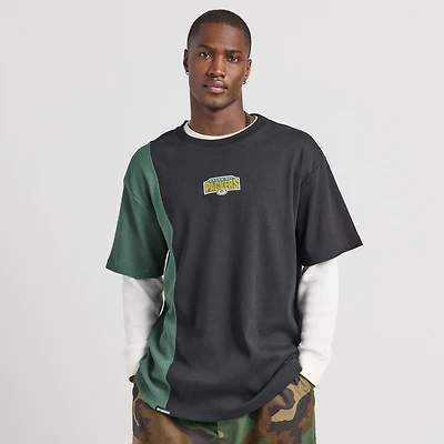 Unisex Black Green Bay Packers Spliced T-Shirt