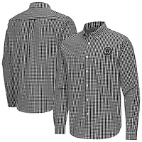 Men's Antigua Black Philadelphia Union Ellis Tri-Blend Long Sleeve Button-Down Shirt