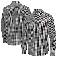 Men's Antigua Black Toronto FC Ellis Tri-Blend Long Sleeve Button-Down Shirt