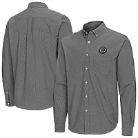 Men's Antigua Black Philadelphia Union Porter Woven Tri-Blend Long Sleeve Button-Down Shirt