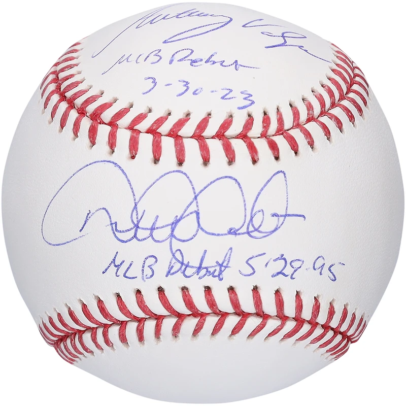 Derek Jeter & Anthony Volpe New York Yankees Autographed Baseball with Multiple MLB Debut Inscriptions - Limited Edition of 10