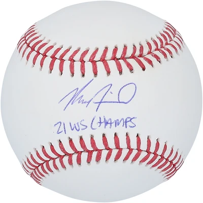 Max Fried New York Yankees Autographed Baseball with "21 WS Champs" Inscription