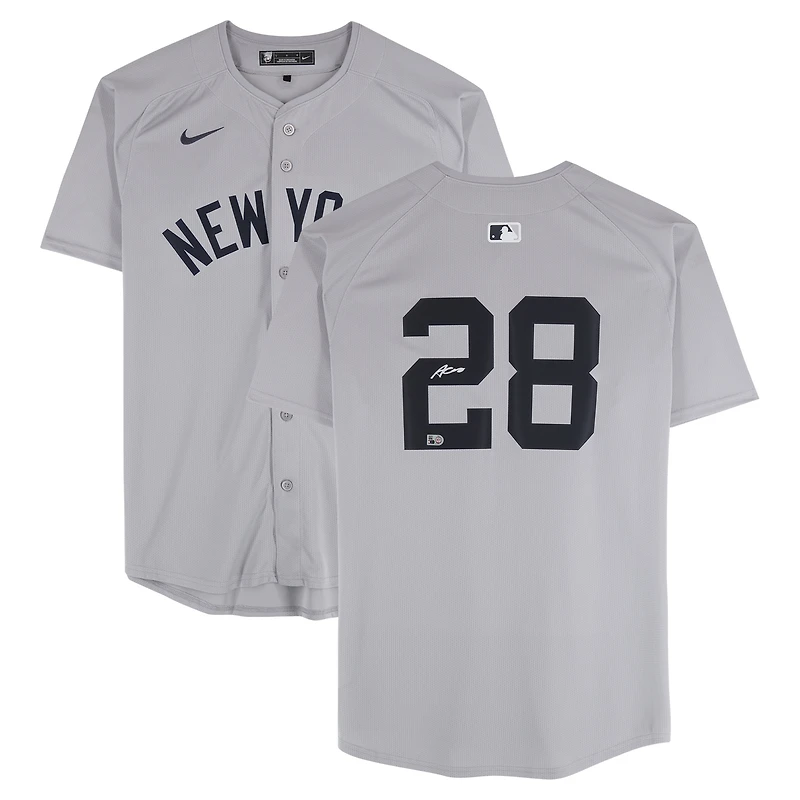 Austin Wells New York Yankees Autographed Gray Nike Limited Jersey