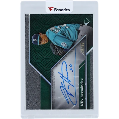 Felix Hernandez Seattle Mariners Autographed 2024 Topps Diamond Icons Green Icons Chrome Autograph #ACC-KF #18/25 Card