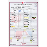 Dylan Crews Washington Nationals Autographed Game-Used Lineup Card vs. Miami Marlins on September 3, 2024