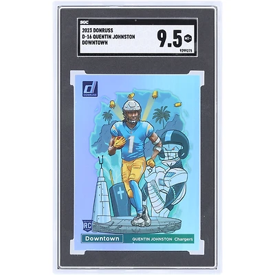 Quentin Johnston Los Angeles Chargers 2023 Panini Donruss Downtown #D-16 SGC Authenticated 9.5 Rookie Card