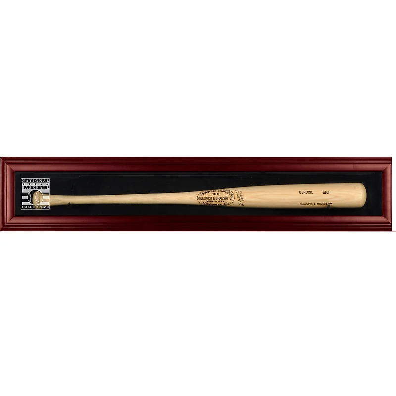 National Baseball Hall of Fame Logo Brown Framed Wall-Mounted Single Bat Display Case