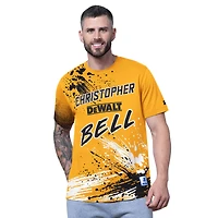 Men's Starter Yellow Christopher Bell Touchdown Extreme T-Shirt
