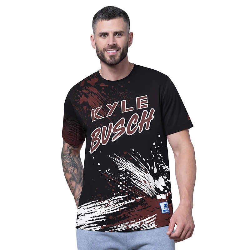Men's Starter Black Kyle Busch Touchdown Extreme T-Shirt