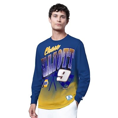 Men's Starter  Royal Chase Elliott Quarterback Extreme Long Sleeve T-Shirt