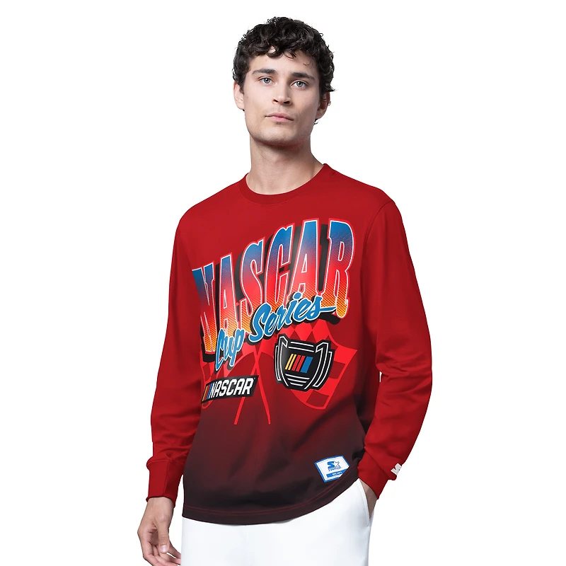 Men's Starter Red NASCAR Quarterback Extreme Long Sleeve T-Shirt