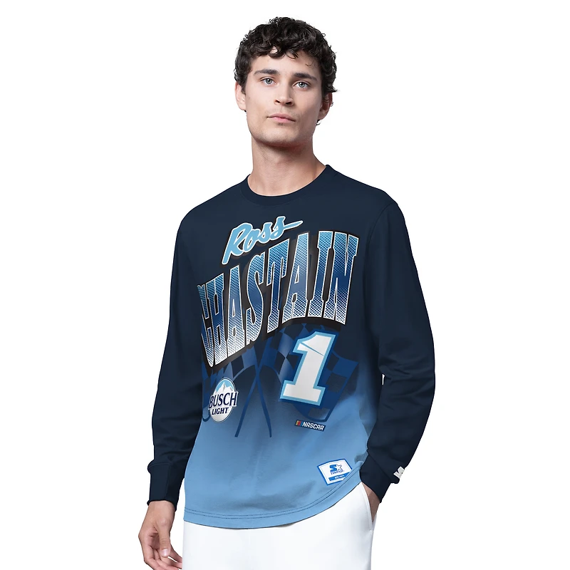 Men's Starter Navy Ross Chastain Quarterback Extreme Long Sleeve T-Shirt