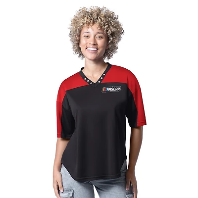 Women's G-III 4Her by Carl Banks  Black NASCAR Key Plan II V-Neck T-Shirt