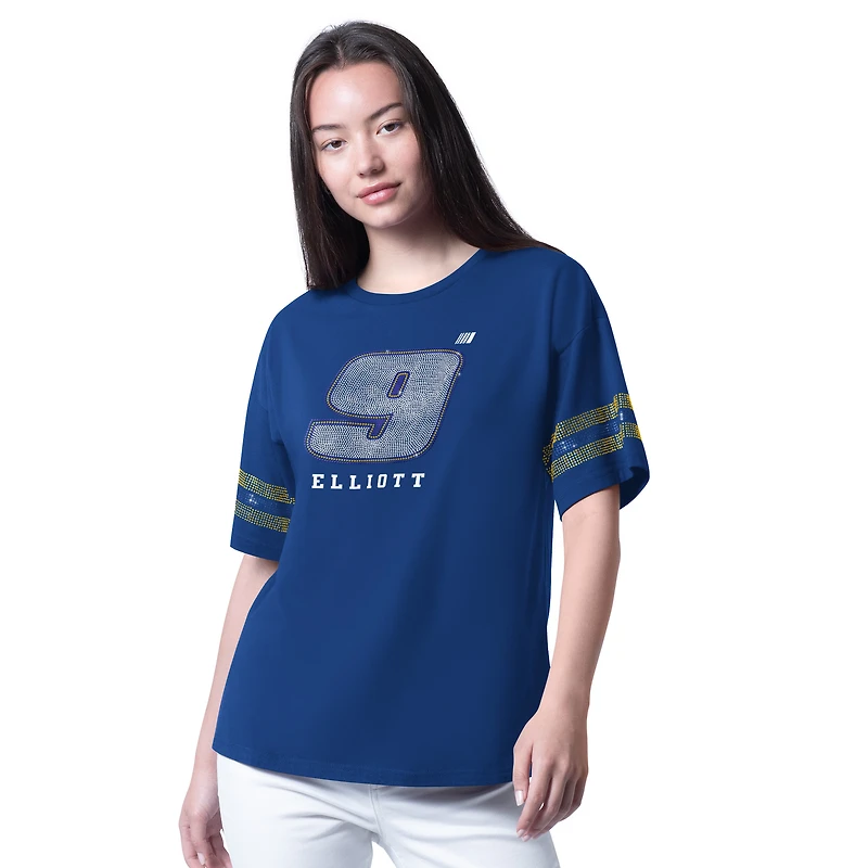 Women's G-III 4Her by Carl Banks  Royal Chase Elliott Fan Catch T-Shirt