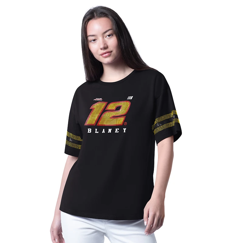 Women's G-III 4Her by Carl Banks Black Ryan Blaney Fan Catch T-Shirt