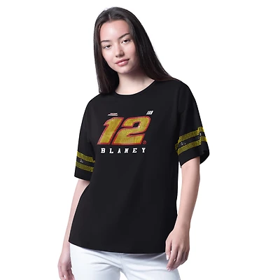 Women's G-III 4Her by Carl Banks  Black Ryan Blaney Fan Catch T-Shirt
