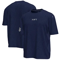 Men's Under Armour Navy Navy Midshipmen 250th Anniversary Uniform Sideline Collection Motion Heavyweight T-Shirt