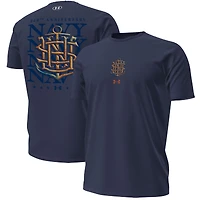 Men's Under Armour Navy Navy Midshipmen 250th Anniversary Uniform Sideline Collection HeatGear T-Shirt
