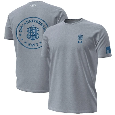 Men's Under Armour Navy Midshipmen 250th Anniversary Uniform Sideline Collection HeatGear Anchor T-Shirt