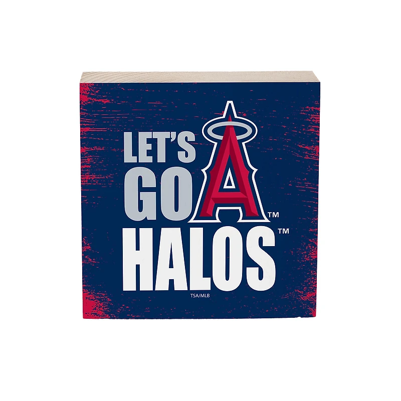 Los Angeles Angels 6" Square Fan Chant Wood Block Shelf Sign