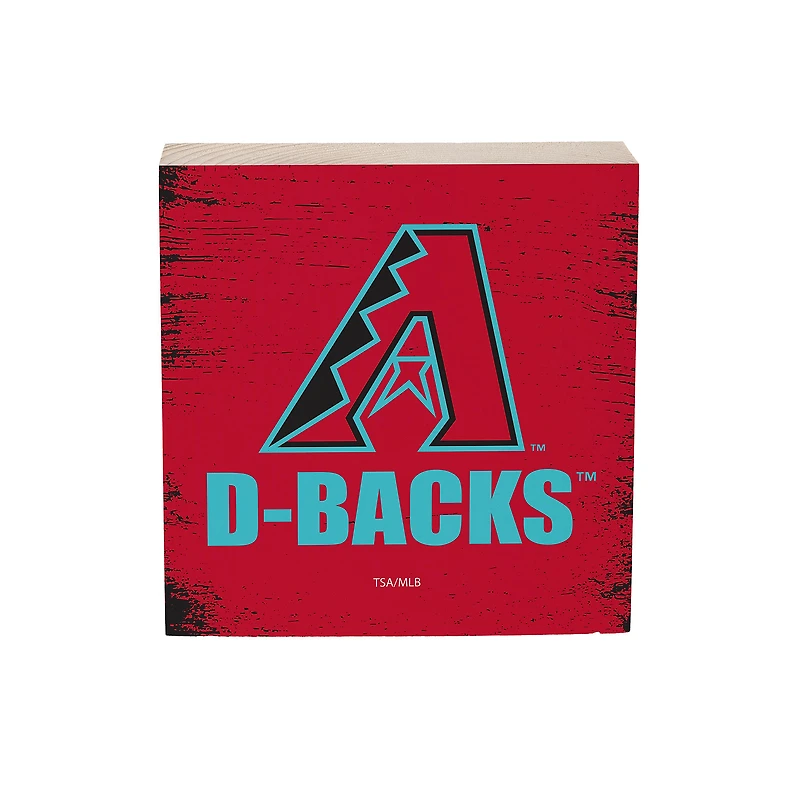 Arizona Diamondbacks 6" Square Fan Chant Wood Block Shelf Sign