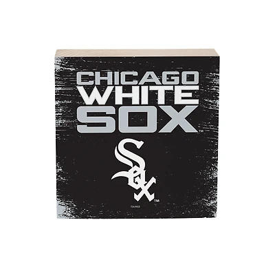 Chicago White Sox 6" Square Fan Chant Wood Block Shelf Sign