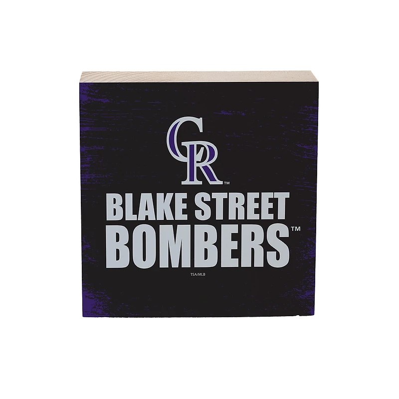 Colorado Rockies 6" Square Fan Chant Wood Block Shelf Sign