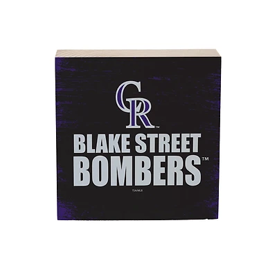 Colorado Rockies 6" Square Fan Chant Wood Block Shelf Sign