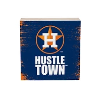 Houston Astros 6" Square Fan Chant Wood Block Shelf Sign