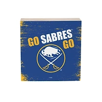 Buffalo Sabres 6" Square Fan Chant Wood Block Shelf Sign