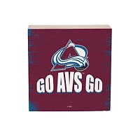 Colorado Avalanche 6" Square Fan Chant Wood Block Shelf Sign