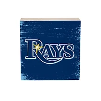 Tampa Bay Rays 6" Square Fan Chant Wood Block Shelf Sign