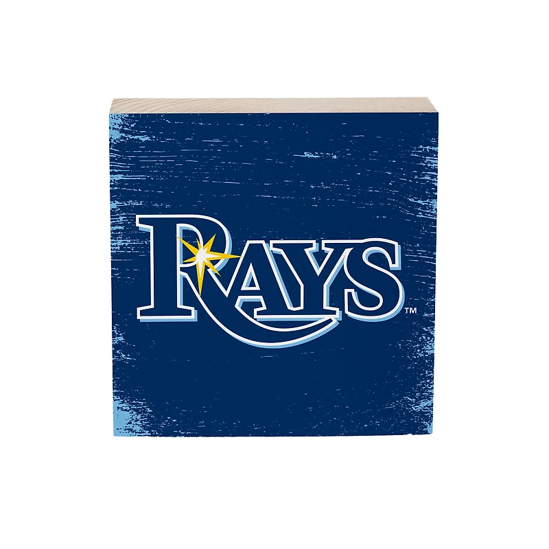 Tampa Bay Rays 6" Square Fan Chant Wood Block Shelf Sign