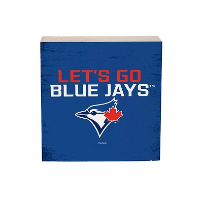 Toronto Blue Jays 6" Square Fan Chant Wood Block Shelf Sign