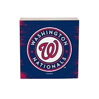 Washington Nationals 6" Square Fan Chant Wood Block Shelf Sign