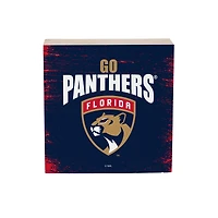 Florida Panthers 6" Square Fan Chant Wood Block Shelf Sign