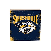 Nashville Predators 6" Square Fan Chant Wood Block Shelf Sign