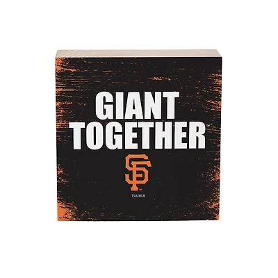 San Francisco Giants 6" Square Fan Chant Wood Block Shelf Sign