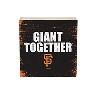 San Francisco Giants 6" Square Fan Chant Wood Block Shelf Sign