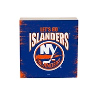 New York Islanders 6" Square Fan Chant Wood Block Shelf Sign