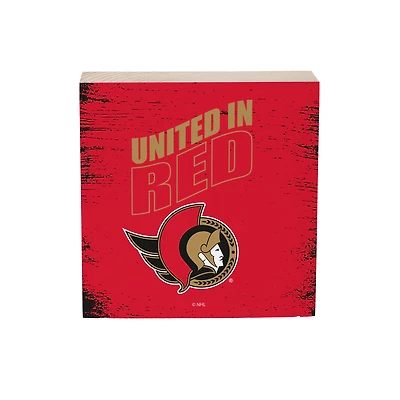 Ottawa Senators 6" Square Fan Chant Wood Block Shelf Sign