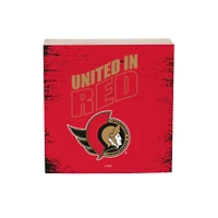 Ottawa Senators 6" Square Fan Chant Wood Block Shelf Sign