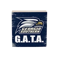 Georgia Southern Eagles 6" Square Fan Chant Wood Block Shelf Sign