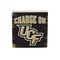 UCF Knights 6" Square Fan Chant Wood Block Shelf Sign