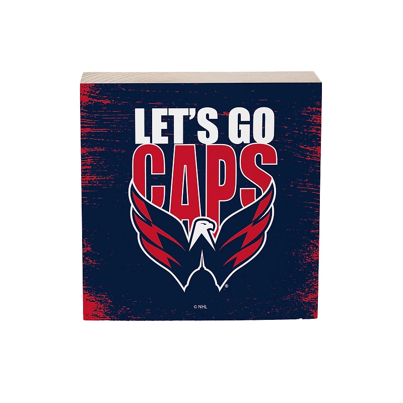 Washington Capitals 6" Square Fan Chant Wood Block Shelf Sign