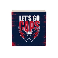 Washington Capitals 6" Square Fan Chant Wood Block Shelf Sign